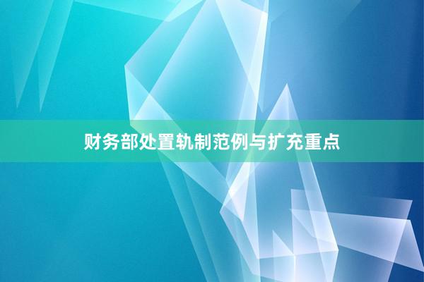 财务部处置轨制范例与扩充重点